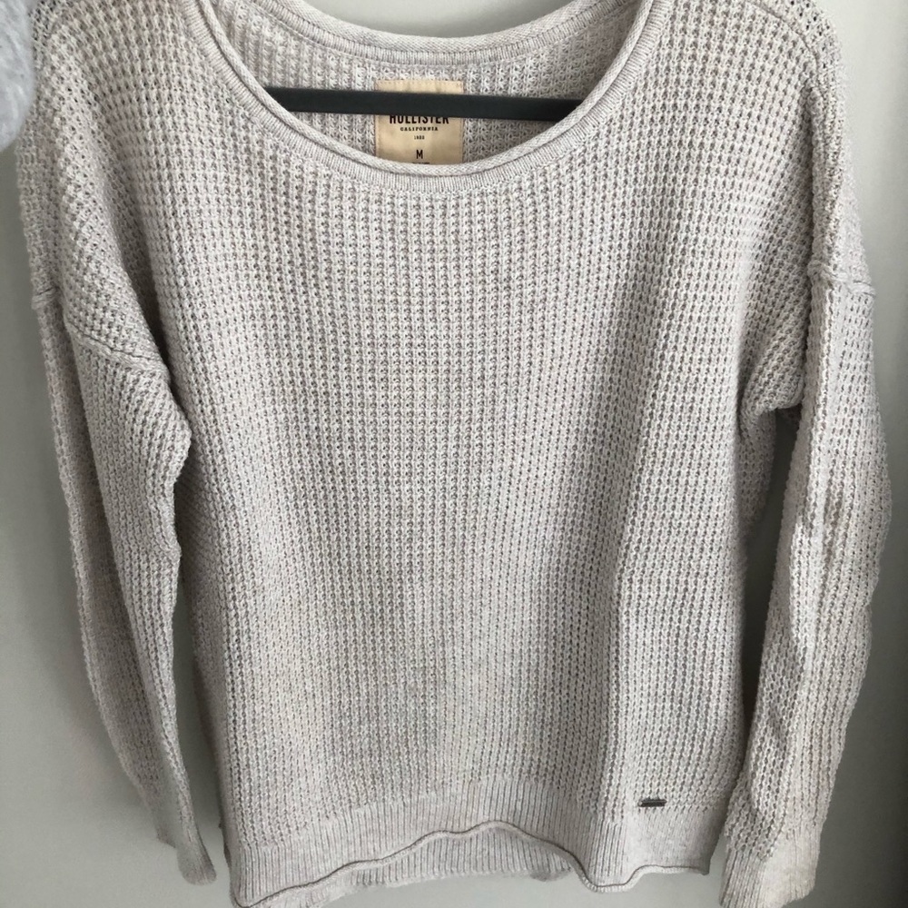 Hollister cream/grayish knit sweater